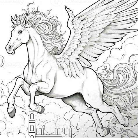 Pegasus Coloring Pages 26844676 Stock Photo at Vecteezy