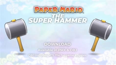 Paper Mario Super Hammer [for MMD and Games] by KawaiiCone on DeviantArt