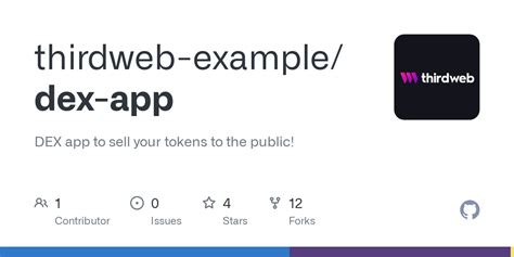 GitHub - thirdweb-example/dex-app: DEX app to sell your tokens to the ...