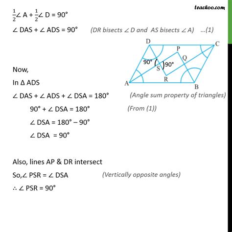 Example 5 - Show that bisectors of angles of parallelogram