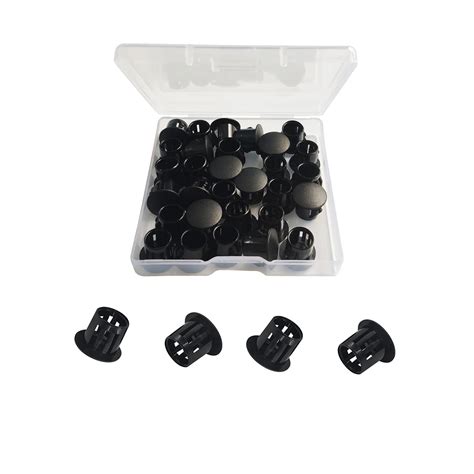 Buy 30 Pcs Black Hole Plugs 10mm (3/8") Black Plastic Hole Plugs Black Plastic Plugs for Holes ...