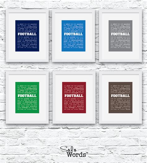 Football Words Wall Art Printable, Black and White Art, Sport Decor ...