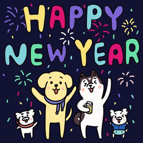 Happy New Year Dog GIF by 大姚Dayao - Find & Share on GIPHY | Happy new, Happy new year, Happy new ...