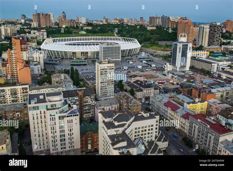 KIEV, UKRAINE - JUNE 17: Architecture of Kiev city center at day on 17 ...