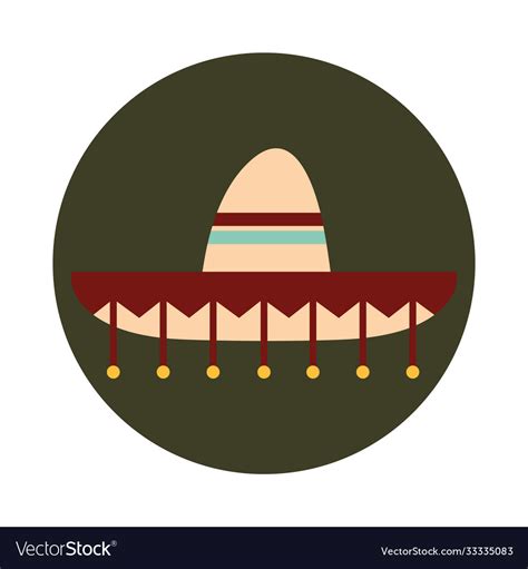 Mexican sombrero ornament clothes folk culture Vector Image