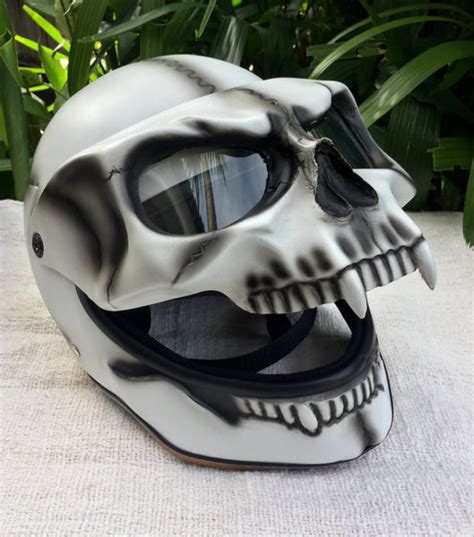 Motorcycle Helmet Skull Bones Death White Knight Custom Made 3D ...