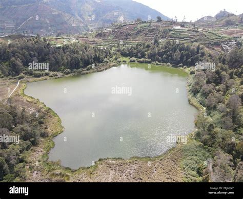 Aerial view of Telaga Warna lake in Dieng Wonosobo, Indonesia Stock Photo - Alamy