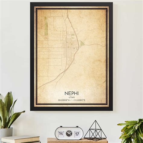 Vintage Nephi Utah Map Poster, Modern Home Decor Wall Art Print ...