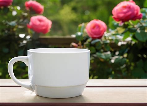 Premium AI Image | A Blank White Coffee Mug MockUp