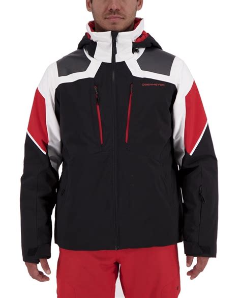 Obermeyer Foundation Jacket - Men's Winter Ski Coat - White or Brakelight | Ski Shop – Park 2 Peak