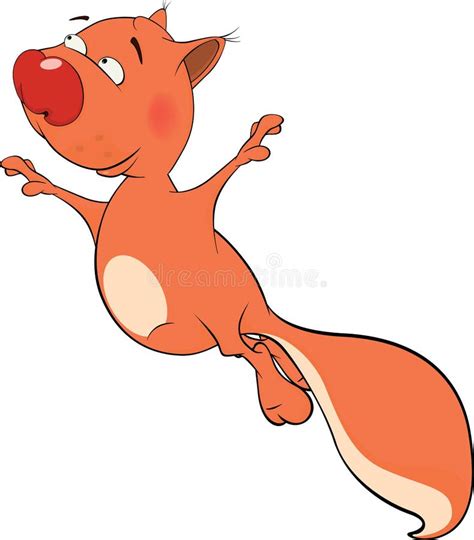 The squirrel cartoon stock vector. Illustration of fluffy - 36273270