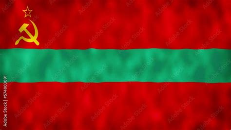 Transnistria flag is waving 3D animation. National flag of Transnistria ...