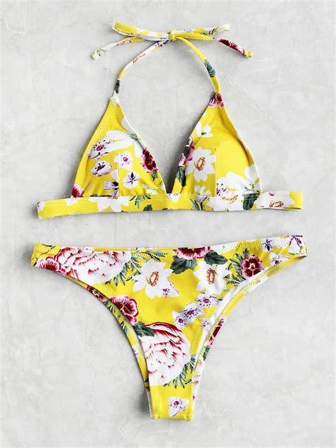 Shop Calico Print Triangle Bikini Set online. SheIn offers Calico Print Triangle Bikini Set ...