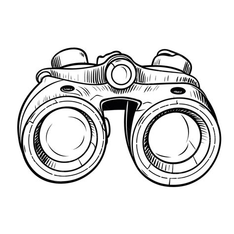 Doodled Binoculars Vector Vector Outline Sketch Drawing, Binoculars ...