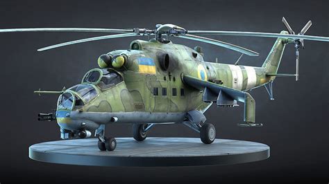 3D model Mi-24 Helicopter Low-Poly VR / AR / low-poly | CGTrader