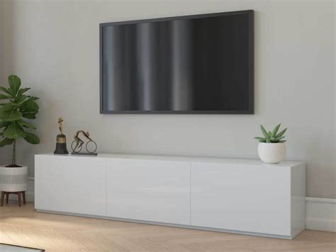 1.8m High White Gloss Suprilla TV Unit