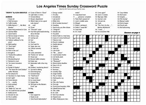 New York Times Printable Crossword Puzzle