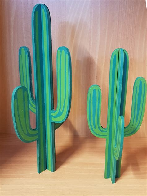 3D Wooden Cactus freestanding shape / Paint Your Own MDF or | Etsy