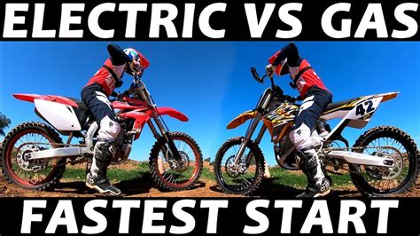 Electric Vs Gas Dirt Bike - Best Start / Holeshot! - YouTube