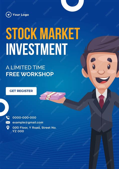 Premium Vector | Flyer design of stock market investment template