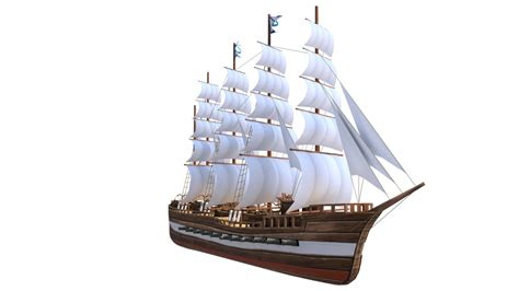 Sail ship barque model - TurboSquid 1246082