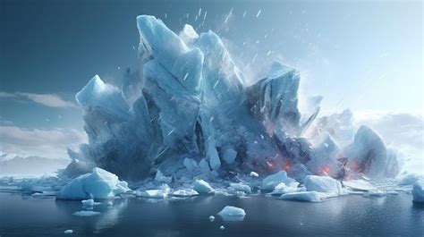 Premium AI Image | Iceberg collision disaster action scene