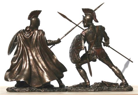 ACHILLES vs HECTOR Battle of Troy Warrior Statue Sculpture Bronze ...