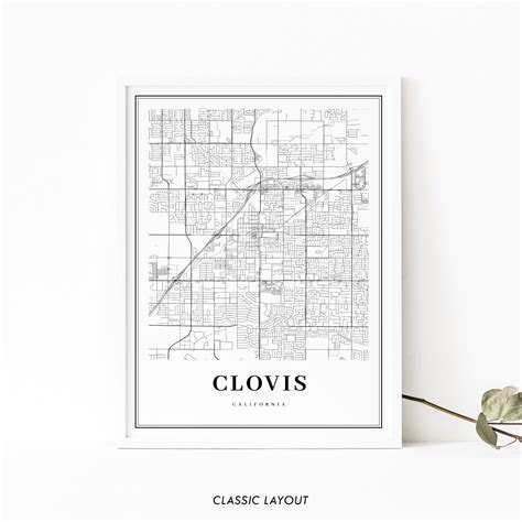 Clovis CA Map Print California USA Map Art Poster Fresno - Etsy