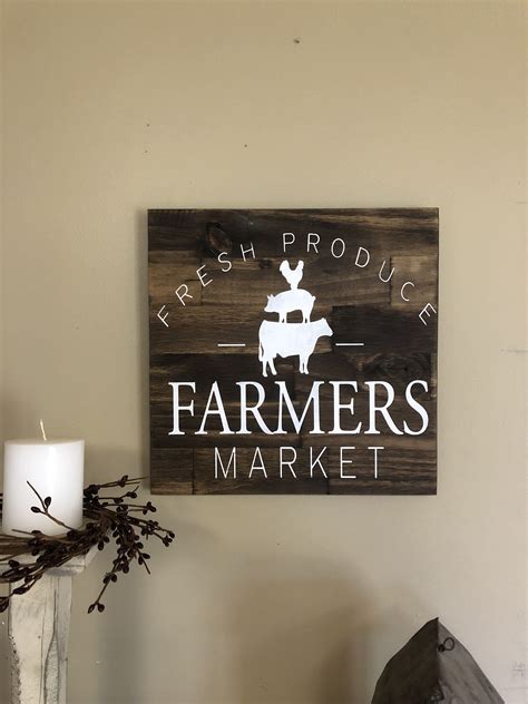 Farmers Market Sign Wood Sign Wooden Sign for Decoration | Etsy in 2021 | Farmers market sign ...