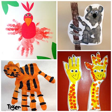 Fun Zoo Animal Handprint Crafts for Kids | Handprint crafts, Toddler art projects, Zoo animal crafts