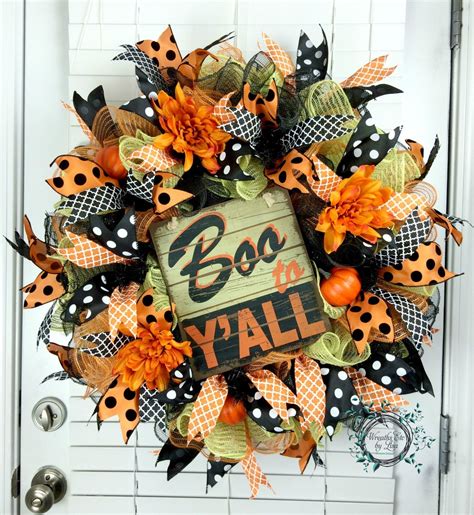 Deco Mesh Wreath Halloween Wreath Boo To Y'all Fall