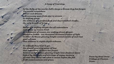 A Song of Yearning. A Poem written by Brad Drew. A poem from the book ...