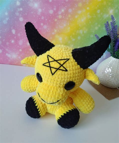 Cute Baphomet Plush Crochet Halloween Toy Baphomet Doll - Etsy