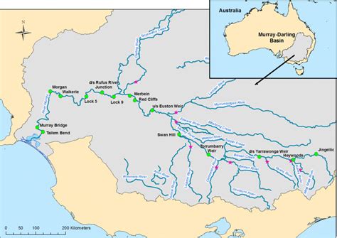 Map of Murray-Darling Basin showing the main river network and the... | Download Scientific Diagram