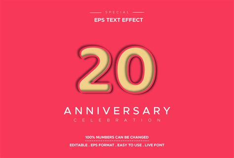 Text Effects 20th Anniversary Graphic by Ishartwork · Creative Fabrica