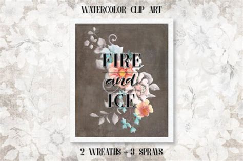 "Fire and Ice": Watercolor Clip Art Graphic by Lolly's Lane Shoppe ...