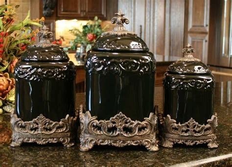 Black Ceramic Canister Sets Kitchen