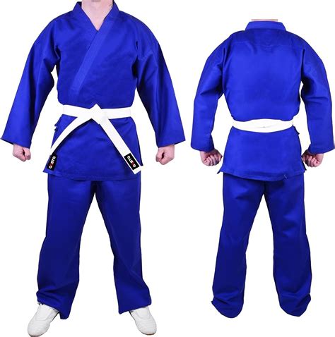 Aasta Karate Gi Suit Uniform Martial Arts Kit with white belt Polyester Cotton Blend, Light ...