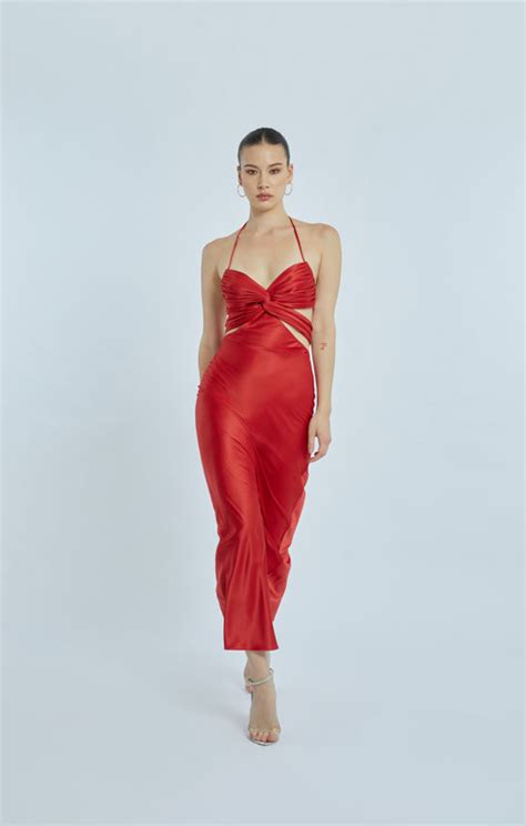 Butterfly Cut-Out Maxi Slip Dress (Limited Edition Holiday Red ...