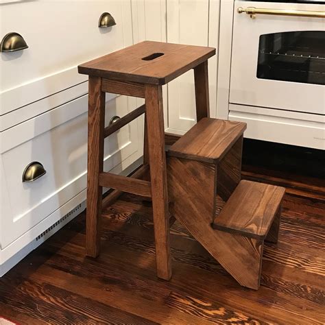 Wooden Step Stool adult Step ladder fold Fold chair high | Etsy