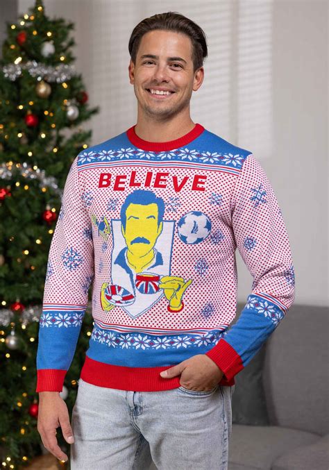 Ted Lasso Believe Adult Ugly Christmas Sweater | Adult Christmas Sweaters