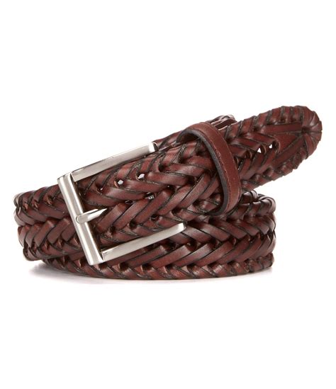 Roundtree & Yorke Big & Tall V-Braided Leather Belt | Dillard's