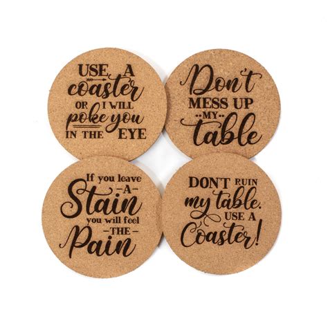 Funny Cork Coaster Set - Baum Designs