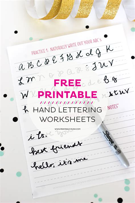 3 FREE Hand Lettering Worksheets for Beginners - Printable Crush