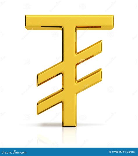 Mongolian Tugrik Symbol Isolated on White Background Stock Illustration ...