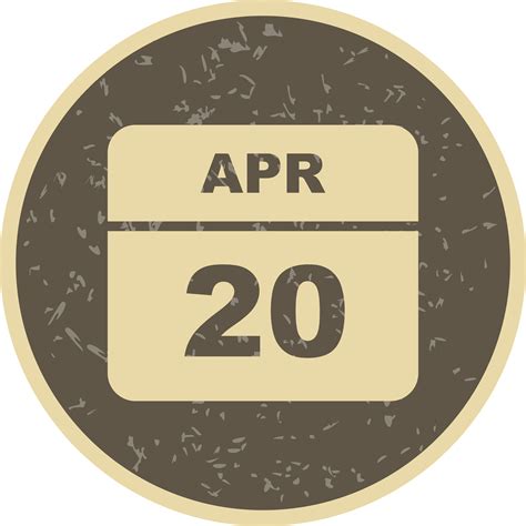 April 20th Date on a Single Day Calendar 491125 Vector Art at Vecteezy