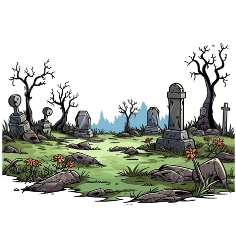 Cartoon Background Grave Yard, Grave, Graveyard, Tomb PNG Transparent Image and Clipart for Free ...