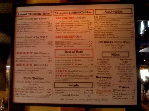 Phil’s BBQ Menu, Menu for Phil’s BBQ, Airport: SAN, San Diego - Urbanspoon/Zomato