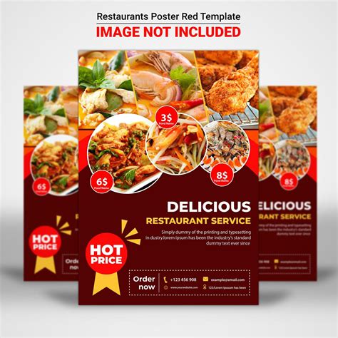 Restaurant Poster Red Templates 1349584 Vector Art at Vecteezy