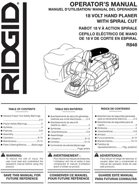 RIDGID R848 OPERATOR'S MANUAL Pdf Download | ManualsLib